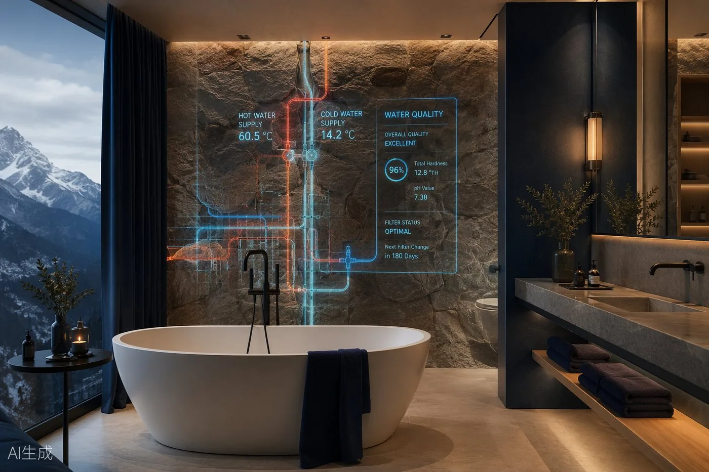 Sanitärinstallation eines von Giovanoli Gebäudetechnik geplanten Gebäudes